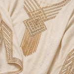Embellished Kaftan Maxi Dress with Beaded V-Neck and Batwing Sleeves