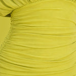 Elegant V-Neck Ruched Midi Dress with Pleated Skirt