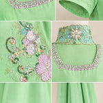 Floral Embroidered Asymmetrical Tunic Top and Wide-Leg Palazzo Pants Set