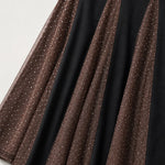 Cold-Shoulder Sheer Sleeve Mermaid Maxi Dress with Sparkle Inset Skirt