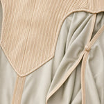 Off-the-Shoulder Pleated Yoke Kaftan Maxi Dress with Slit Cape Sleeves