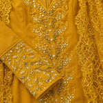 Sequin Embroidered V-Neck Maxi Evening Gown with Sheer Lace Duster Jacket Set