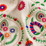 Women's Sleeveless Floral Embroidered Shift Midi Dress