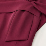 Elegance Bow Accent Square Neck Midi Dress