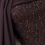 Sequin Mermaid Evening Gown with Draped Chiffon Cape