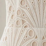 Strapless Embroidered Lace Drop Waist Maxi Dress