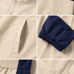 Women's Colorblock Zip-Up Track Jacket and Wide-Leg Pants Set