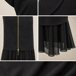 Elegant Belted Peplum Top and Chiffon Hem Mermaid Skirt Set