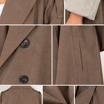 Women's Oversized Maxi Trench Coat with Contrast Turn-Up Cuffs