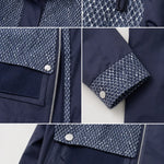 Women's Textured Contrast Zip-Up Jacket and Wide-Leg Pants Two-Piece Set