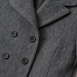Double-Breasted Tweed Blazer and Column Maxi Skirt Two-Piece Suit Set