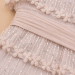 Elegance Tiered Beaded Strapless Maxi Dress