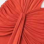 Halter Neck Cutout Ruched Maxi Evening Gown