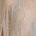 High Neck Beaded Cape Evening Gown Elegant Embellished Formal Maxi Dress