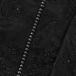 Floral Embroidered Lace Two-Piece Evening Pant Suit with Beaded Buttons
