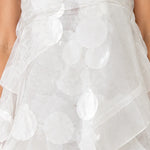 Strapless Tiered Organza Paillette Maxi Dress