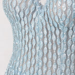 Stunning Sequin Embellished Strapless Maxi Evening Dress