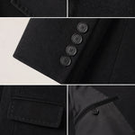 Women's Double-Breasted Maxi Tailored Overcoat with Notched Lapel