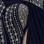 Rhinestone Embellished Cape Evening Gown Sweetheart Formal Dress