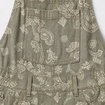Women's Paisley Print Wide-Leg Overalls Casual Bib Jumpsuit