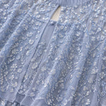 Elegant Sequin Embellished Mesh Overlay Maxi Dress