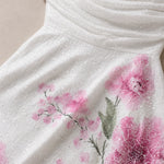 Floral Shimmer Asymmetrical Cowl Neck Evening Maxi Dress