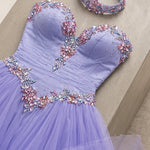 Strapless Sweetheart Crystal Beaded Ball Gown Tulle Evening Dress with Matching Choker