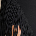 Women's Sleeveless Fringe Slit Maxi Dress