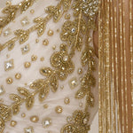 One-Shoulder Beaded Fringe Evening Gown
