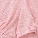 Elegant Short Sleeve Woven A-Line Midi Dress with Puff Sleeves