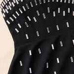 Strapless Rhinestone Embellished Column Midi Dress