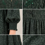 Embroidered Tiered Long Sleeve Maxi Dress with Smocked Cuffs
