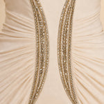 Sleeveless Embellished Waist Evening Maxi Dress