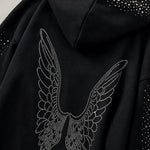 Rhinestone Angel Wing Oversized Hoodie Dress