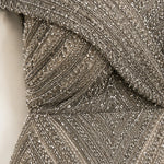 Elegant V-Neck Beaded Evening Gown Formal Maxi Dress