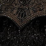High Neck Sequin Embellished Long Sleeve Formal Maxi Evening Gown
