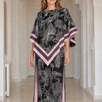 Women's 2-Piece Graphic Print Poncho Top and Wide Leg Pants Set