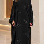 Collared Sequin Embellished Modest Abaya Maxi Dress