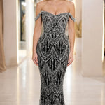 Off-The-Shoulder Embellished Mermaid Evening Gown