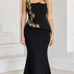 Asymmetrical Beaded Corset Mermaid Formal Evening Gown
