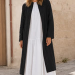 Women's Open Front Longline Linen Blend Duster Coat