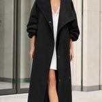 Contrast Lining Oversized Longline Duster Trench Coat