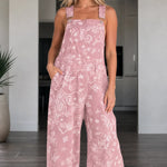 Women's Paisley Print Wide-Leg Overalls Casual Bib Jumpsuit