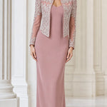 Embellished Bolero Jacket & Column Maxi Evening Dress Set
