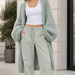 Women's Oversized Open-Front Knit Long Cardigan