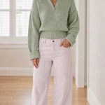 Women's Half-Zip Ribbed Knit Pullover Sweater