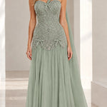 Beaded Corset Asymmetric One-Shoulder Evening Gown with Flowing Chiffon Skirt
