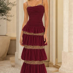 Elegance Tiered Sequin Embellished Maxi Dress