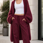 Women's Oversized Open-Front Knit Long Cardigan