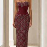 Stunning Sequin Embellished Strapless Evening Gown